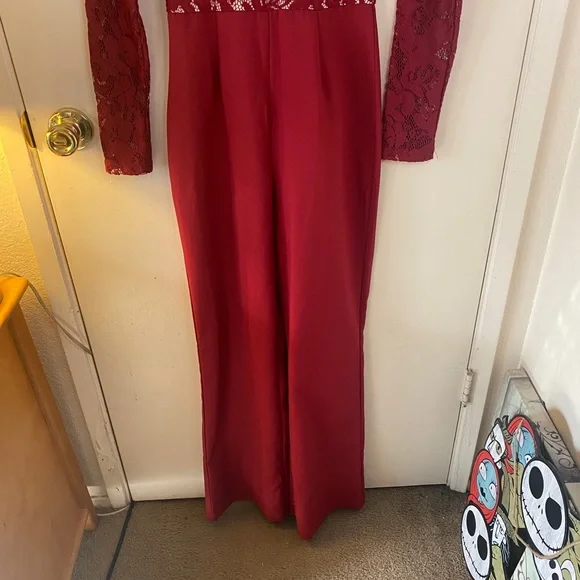 The vintage shop red lace jumpsuit - Picture 4 of 7